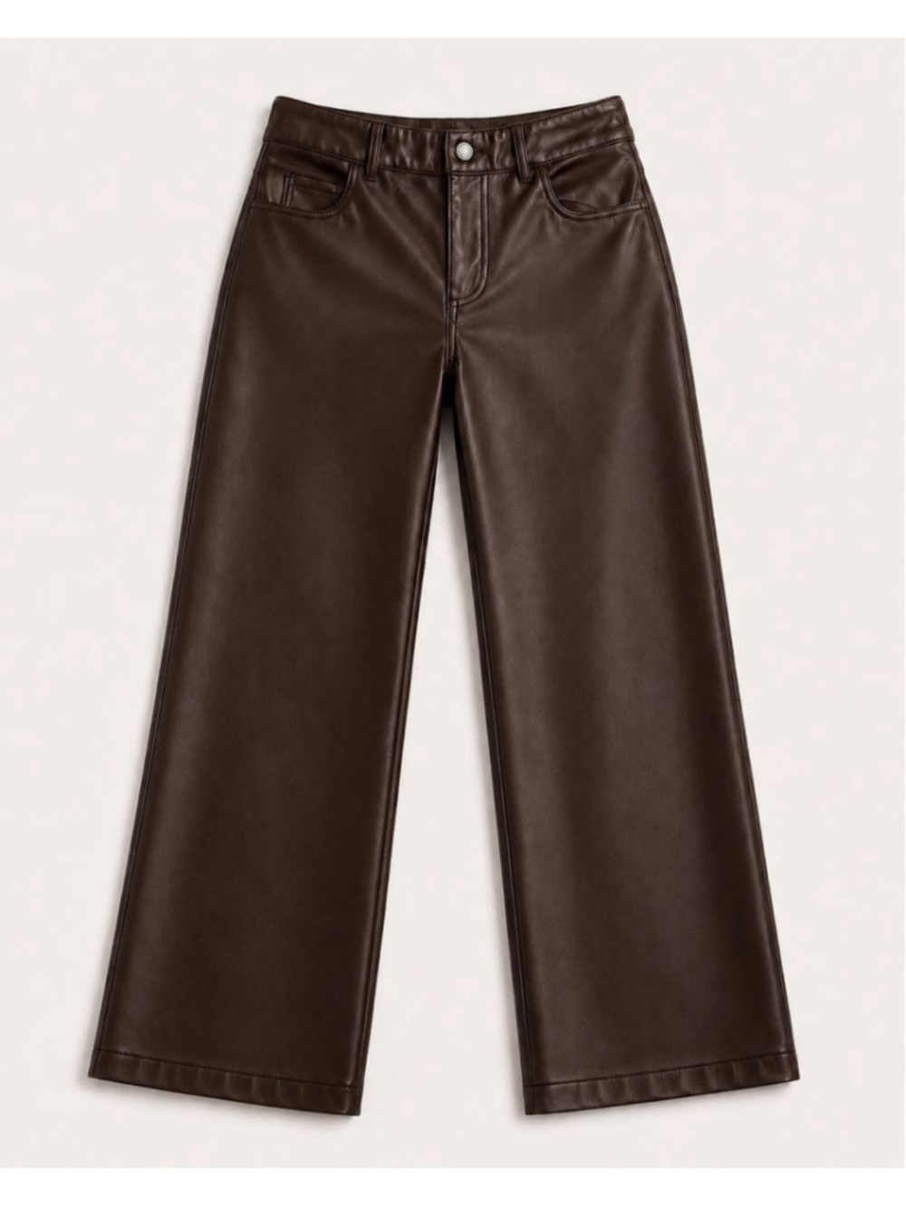 Wild Fable Brown Faux Leather Wide Leg Pants